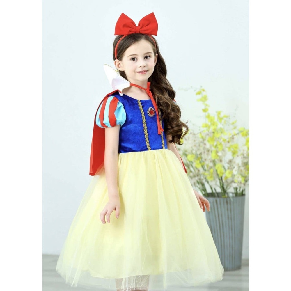 NWT Snow white princess costume & Red bow head band set
